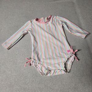 Ruffle Butts Swim Rainbow Stripe Bathing Suit Swimsuit Girls 12-18 Months